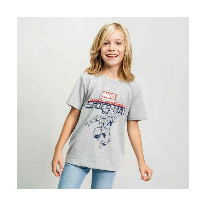 Kortærmet T-shirt Spider-Man Grå Børns