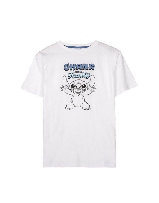 Maglia a Maniche Corte Uomo Stitch Bianco