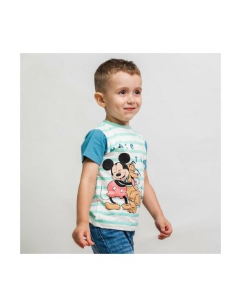 T shirt à manches courtes Mickey Mouse Multicouleur Enfant