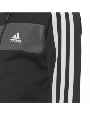 Kinder-Trainingsanzug Adidas Essentials Shiny 3 Stripes Schwarz