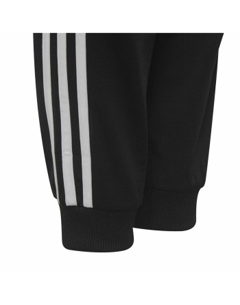 Tuta da Bambini Adidas Essentials Shiny 3 Stripes Nero