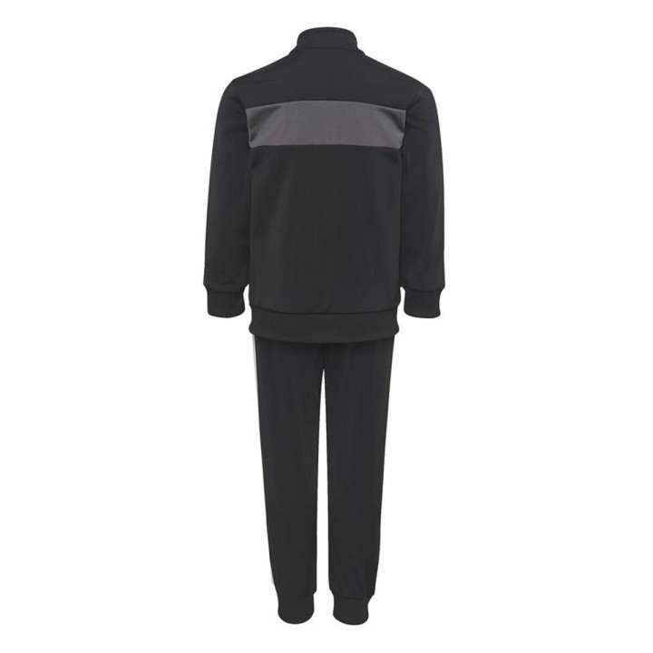 Træningsdragt til børn Adidas Essentials Shiny 3 Stripes Sort