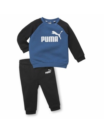 Træningsdragt til børn Puma Minicats Essentials Raglan Sort Blå