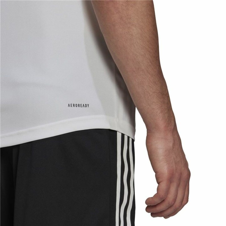 Kortærmet Polotrøje til Mænd Adidas Primeblue 3 Stripes Hvid