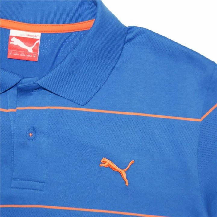 Polo a Maniche Corte Uomo Puma Jacquard Azzurro