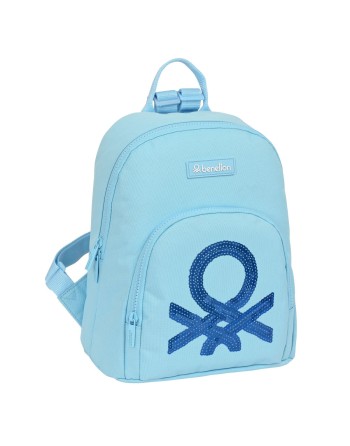 Casual Backpack Benetton Sequins Light Blue 13 L