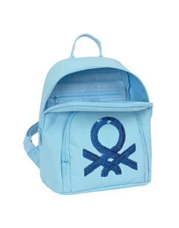 Lässiger Rucksack Benetton Sequins Hellblau 13 L