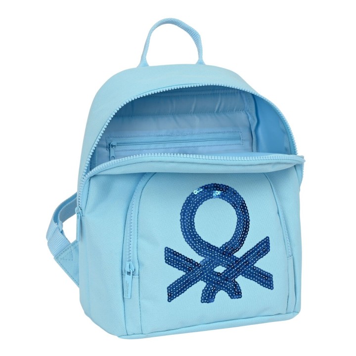Zaino Casual Benetton Sequins Azzurro Chiaro 13 L