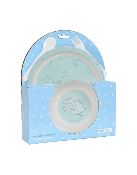 Sæt med spiseting til børn Safta Erizo (4 Dele)