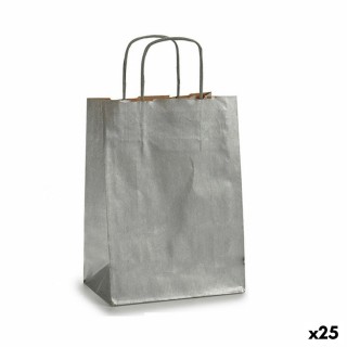 Sac en papier Argenté (18 x 8 x 31 cm) (25 Unités)