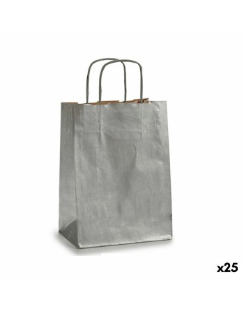 Papirpose Sølvfarvet (18 x 8 x 31 cm) (25 enheder)