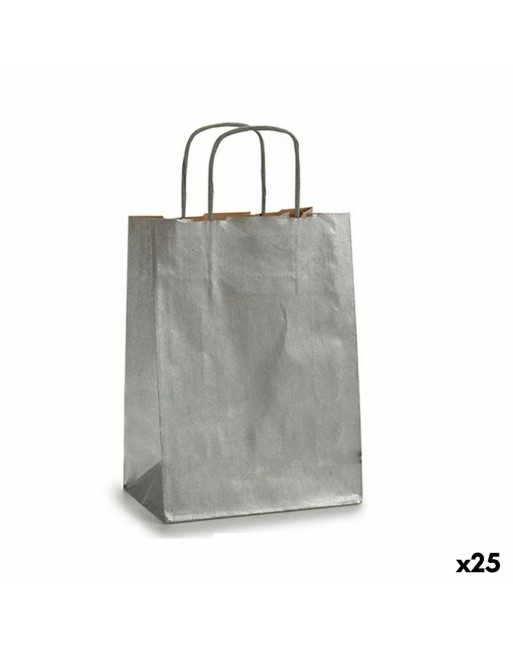 Papiertaschen Silberfarben (18 x 8 x 31 cm) (25 Stück)