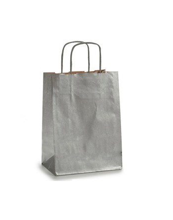 Papiertaschen Silberfarben (18 x 8 x 31 cm) (25 Stück)