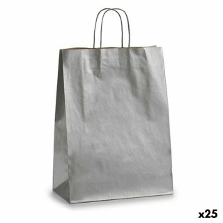 Sac en papier Argenté (32 X 12 X 50 cm) (25 Unités)