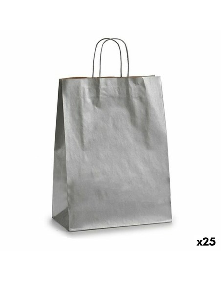 Papiertaschen Silberfarben (32 X 12 X 50 cm) (25 Stück)