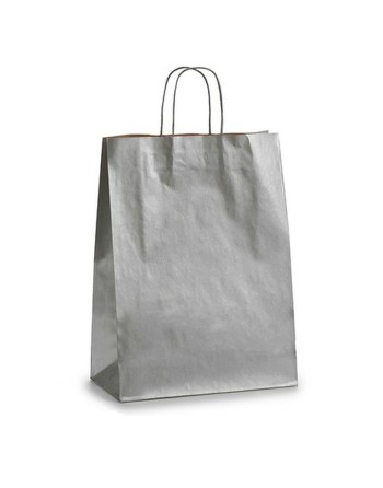 Papiertaschen Silberfarben (32 X 12 X 50 cm) (25 Stück)