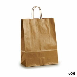 Sac en papier Doré (32 X 12 X 50 cm) (25 Unités)