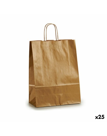Papiertaschen Gold (32 X 12 X 50 cm) (25 Stück)