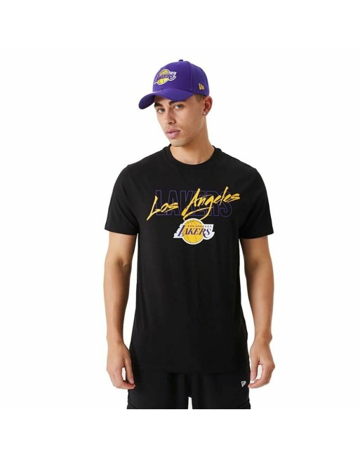 Kortærmet T-shirt til Mænd New Era Script LA Lakers 