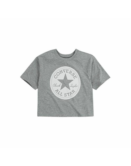 Maglia a Maniche Corte Converse  Chuck Patch Boxy Grigio