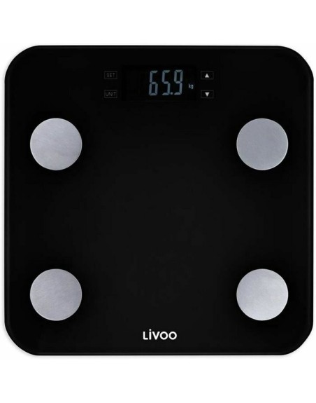 Digital badevægt Livoo DOM427N Sort Hærdet glas 180 kg
