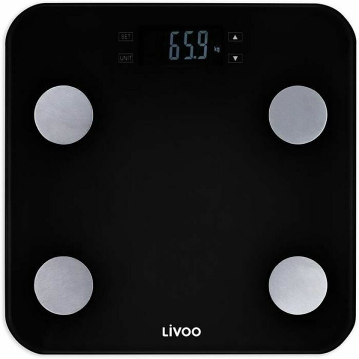 Digital badevægt Livoo DOM427N Sort Hærdet glas 180 kg