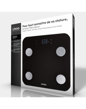 Báscula Digital de Baño Livoo DOM427N Negro Cristal Templado 180 kg