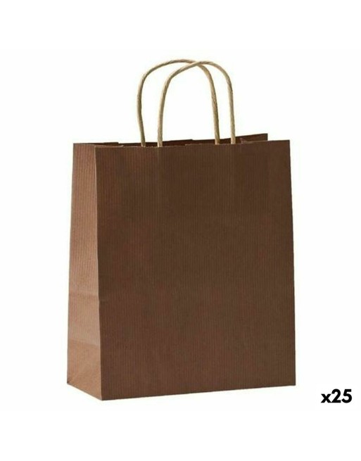 Sacs Fama Brun foncé Avec des poignées 31 x 11 x 42 cm (25 Unités)