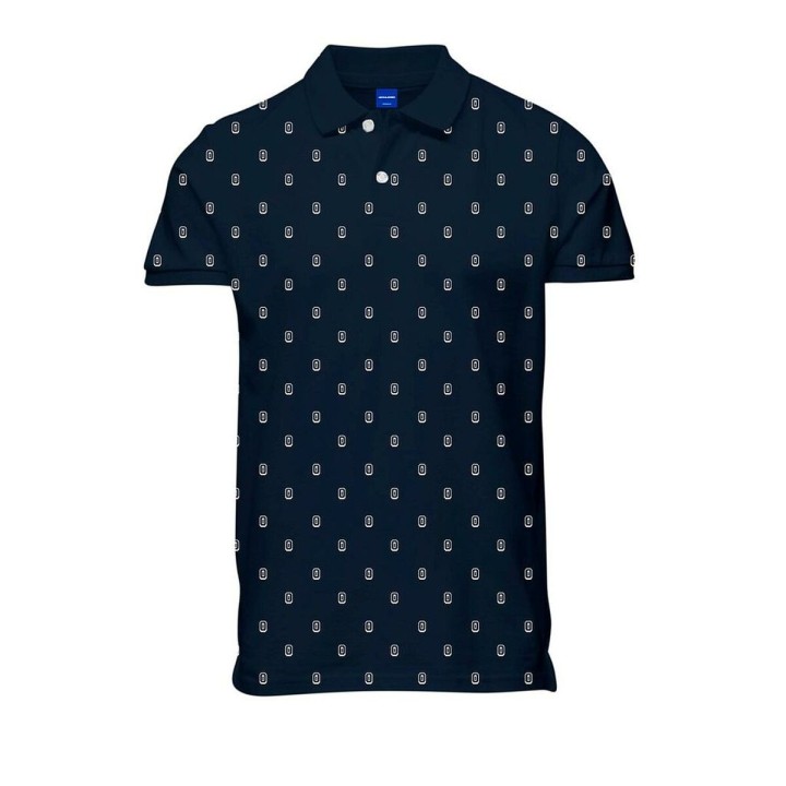Kortærmet Polotrøje til Mænd JORCOLLECT Jack & Jones  SS FST 12232663 Marineblå