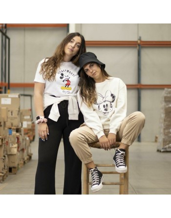 Damen Kurzarm-T-Shirt Mickey Mouse Weiß