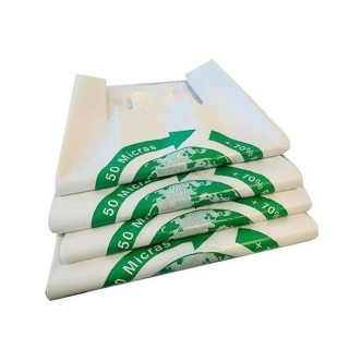 Indkøbspose Hvid Biologisk nedbrydelig 50 x 60 cm
