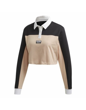 Women’s Short Sleeve Polo Shirt Adidas Originals Cropped Lady Black