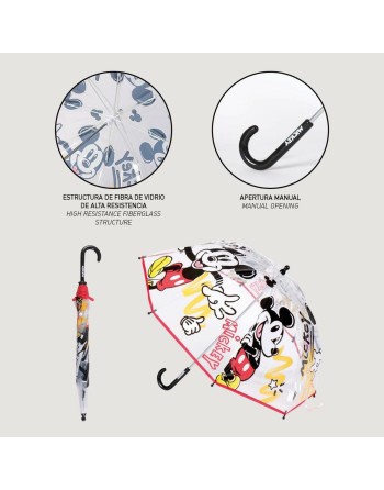 Parapluie Mickey Mouse Transparent Ø 71 cm Rouge