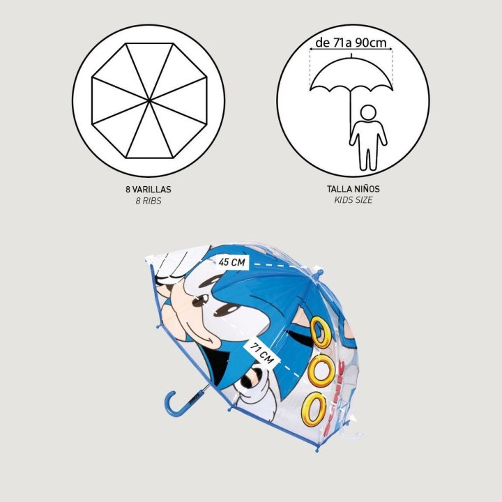 Parapluie Sonic Ø 71 cm Bleu PoE 45 cm
