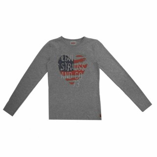Langærmet T-shirt til Børn Levi's Fille Mørkegrå