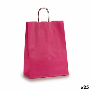 Sac en papier 12 x 52 x 32 cm Rose (25 Unités)