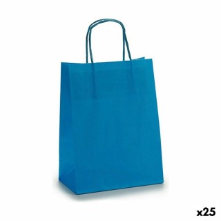 Sac en papier 18 x 8 x 31 cm Bleu (25 Unités)