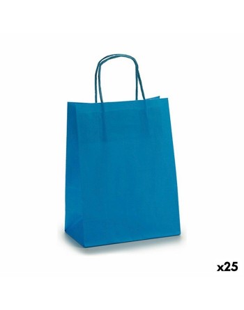 Sac en papier 18 x 8 x 31 cm Bleu (25 Unités)