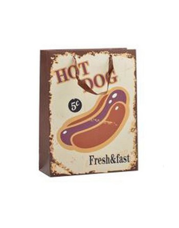 Papiertaschen Hotdog & Coffee 8,5 x 24 x 18 cm (12 Stück)