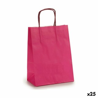 Sac en papier 18 x 8 x 31 cm Rose (25 Unités)