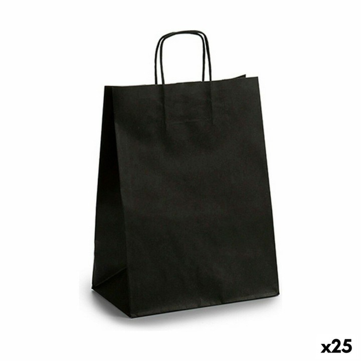 Papirpose 24 x 12 x 40 cm Sort (25 enheder)
