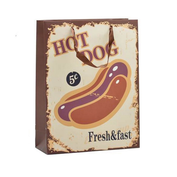 Papirpose Hotdog & Coffee 10 x 33 x 25,5 cm (12 enheder)
