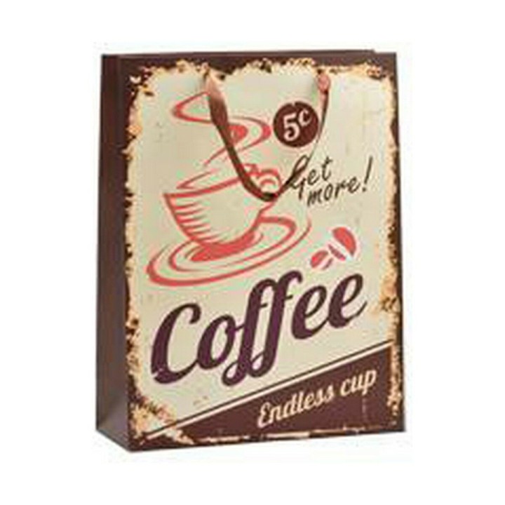 Sac en papier Hotdog & Coffee 10 x 33 x 25,5 cm (12 Unités)