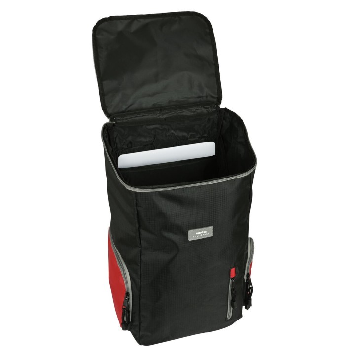 Rygsæk Safta Multisports Sort Rød Sportslig 28 x 50 x 22 cm