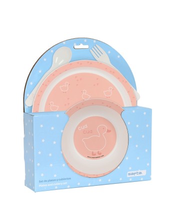 Sæt med spiseting til børn Safta Patito (4 Dele)