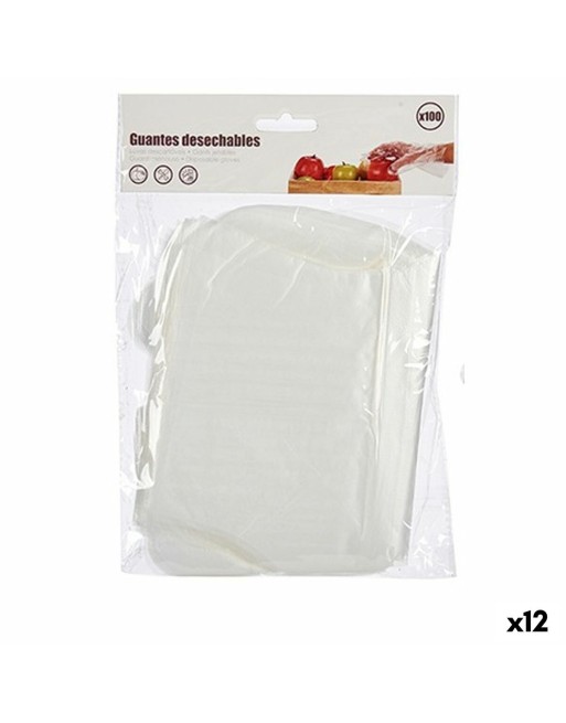 Disposable Gloves Set Transparent Plastic (12 Units)