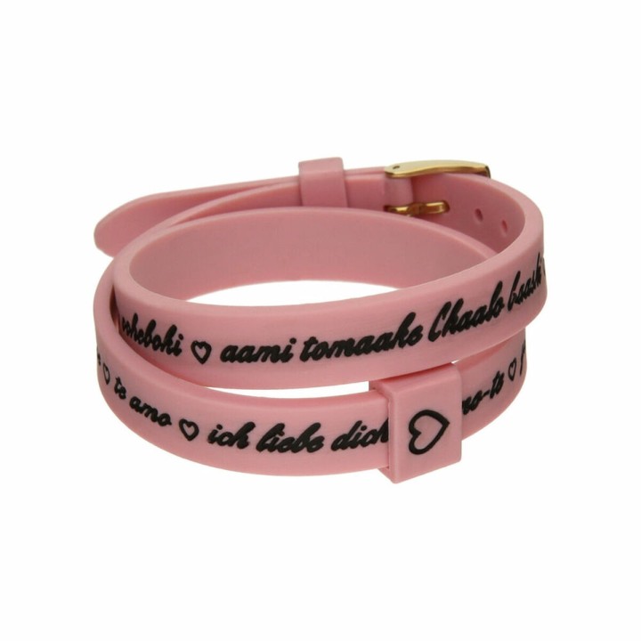 Armbånd til kvinder il mezzometro I LOVE YOU GOLD - BRACCIALE IN SILICONE/SILICONE BRACELET