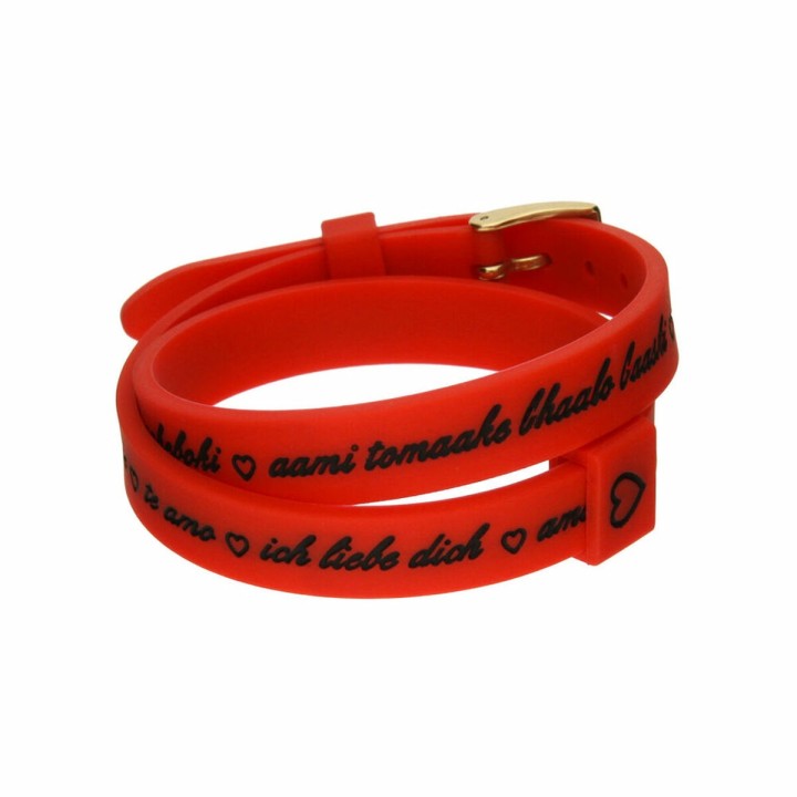 Armbånd til kvinder il mezzometro I LOVE YOU GOLD - BRACCIALE IN SILICONE/SILICONE BRACELET