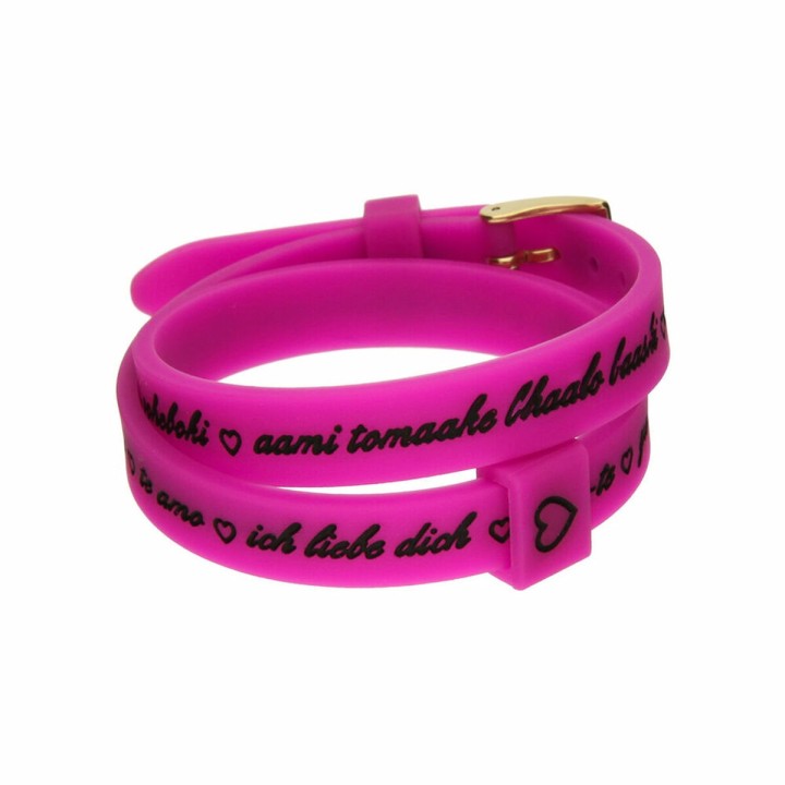 Armbånd til kvinder il mezzometro I LOVE YOU GOLD - BRACCIALE IN SILICONE/SILICONE BRACELET