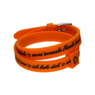 Bracciale Donna il mezzometro I LOVE YOU SILVER - SILICONE BRACELET
